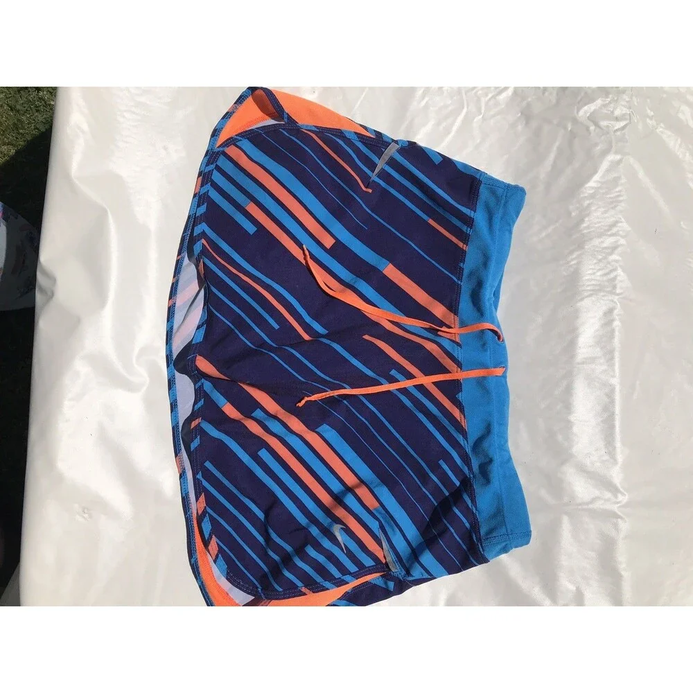 Nike Dri-Fit Blue Orange Printed Running Skort Shorts Women's